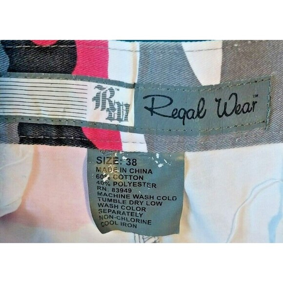 Vintage Pink and Black Camo Leg Shorts Mens Size 38 Regal Wear - Picture 5 of 8